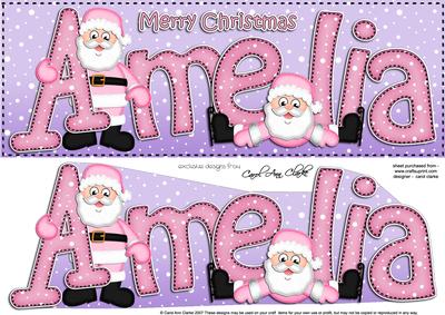 Xmas Amelia Santa Large Dl Easicut 3D Decoupage