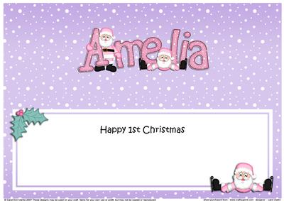 1st Xmas Amelia Santa Large Dl Matching Insert