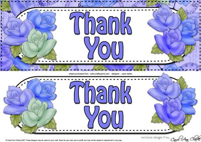 Large Dl Thank You Roses Card & 3D Decoupage