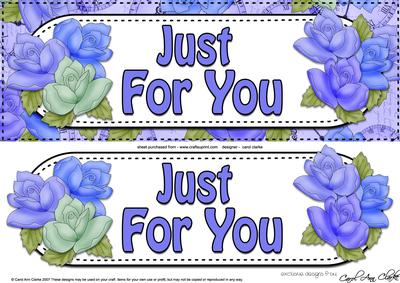 Large Dl Just for You Roses Card & 3D Decoupage