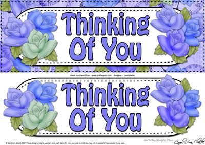 Large Dl Thinking of You Roses Card & 3D Decoupage