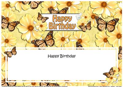 Birthday Floral Butterflies Large Dl Matching Insert