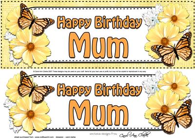 Large Dl Birthday Mum Floral Butterflies Card & 3D Decoupage