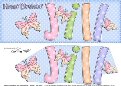 Large Dl Birthday Jill Butterflies Card & 3D Decoupage