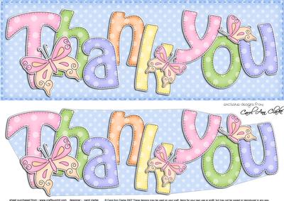 Large Dl Thank You Butterflies Card & 3D Decoupage