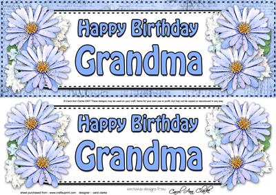 Large Dl Birthday Grandma Daisies Floral 3D Decoupage