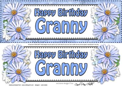 Large Dl Birthday Granny Daisies Floral 3D Decoupage
