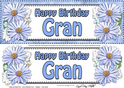 Large Dl Birthday Gran Daisies Floral 3D Decoupage