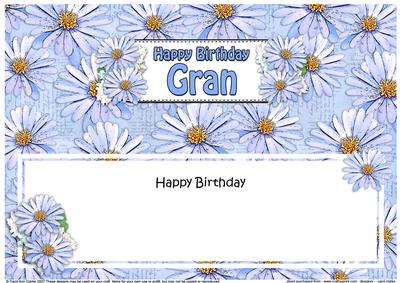 Birthday Gran Daisies Floral Large Dl Matching Insert