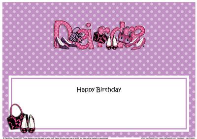 Birthday Deirdre Shoes & Handbags Matching Large Dl Insert