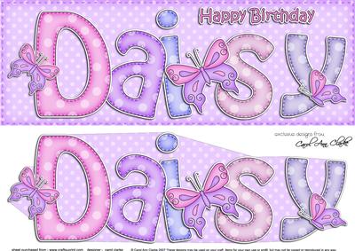Large Dl Birthday Daisy Butterflies Card & 3D Decoupage