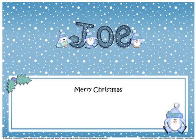 Merry Christmas Joe Penguins Matching Large Dl Insert