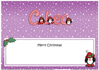 Merry Christmas Cleo Penguins Matching Large Dl Insert