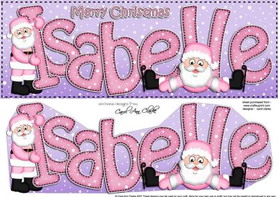 Merry Christmas Isabelle Santa Large Dl & 3D Decoupage