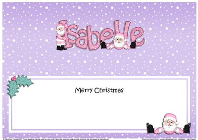 Merry Christmas Isabelle Santa Matching Large Dl Insert