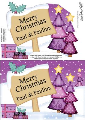 Xmas Personalised Paul & Paulina A5 Quick Card 3D Decoupage