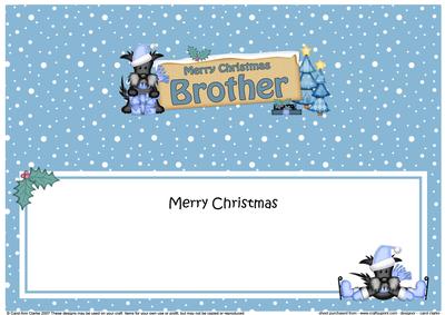 Xmas Brother Dog Signpost Large Dl Matching Insert
