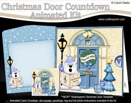 3D Singing Polar Bear's Xmas Door Countdown Animated Card