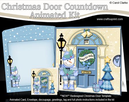 3D Snowman's Present Xmas Door Countdown Animated Card