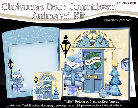 3D Teddy Ed's Present Xmas Door Countdown Animated Card