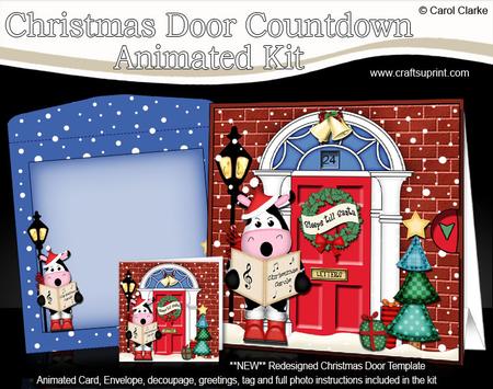 3D Singing Milly Moo Cow Xmas Door Countdown Animated Card