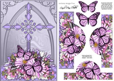 Fancy Cross Bouquet & Butterfly Pyramid & Decoupage