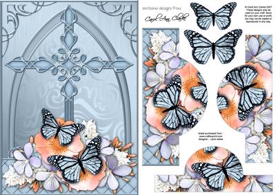 Fancy Cross Butterfly Bouquet Pyramid & Decoupage