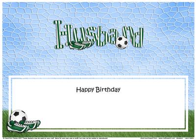 Happy Birthday Husband Football Matching Large Dl Insert