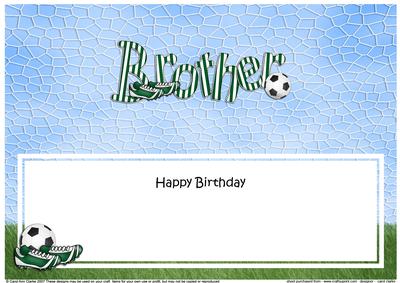 Happy Birthday Brother Football Matching Large Dl Insert