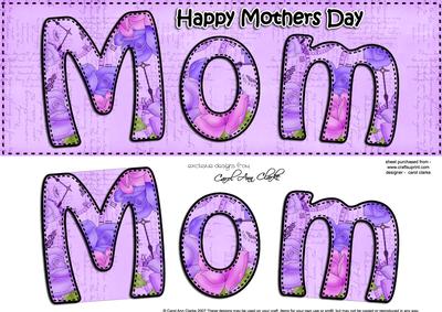 Large Dl Mothers Day Mom Roses Card & 3D Decoupage