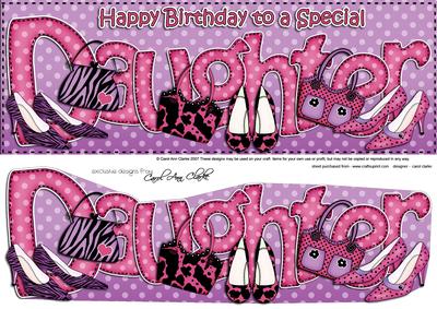 Large Dl Birthday Special Daughter Shoes Handbags Decoupage