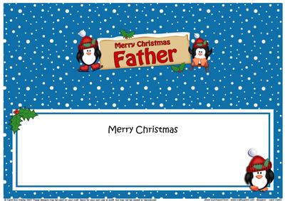 Xmas Father Penguins Signpost Large Dl Matching Insert