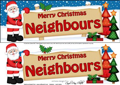 Xmas Neighbours Santa Signpost Lge Dl Easicut Decoupage