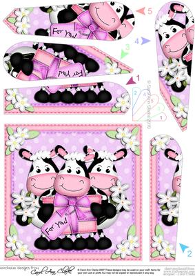 Milly Moo Cow & Friends's Present Fan Pyramage Topper
