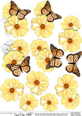 Pretty Butterfly & Flower 3D Decoupage Designs