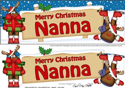 Xmas Nanna Rudolph Signpost Large Dl Easicut 3D Decoupage