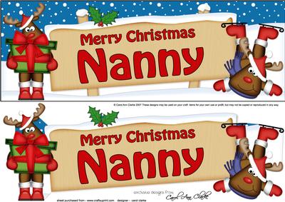 Xmas Nanny Rudolph Signpost Large Dl Easicut 3D Decoupage