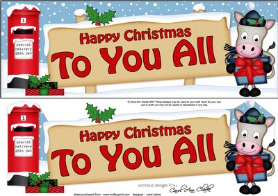 Xmas to You All Gigi Horse Signpost Lge Dl Easicut Dcoupage