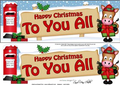 Xmas to You All Gigi Horse Signpost Lge Dl Easicut Dcoupage