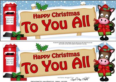 Xmas to You All Gigi Horse Signpost Lge Dl Easicut Dcoupage