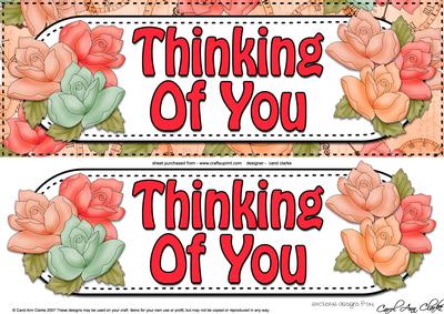 Large Dl Thinking of You Roses Card & 3D Decoupage