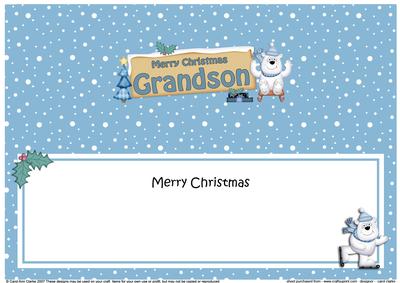 Xmas Grandson Polar Bear Signpost Lge Dl Insert