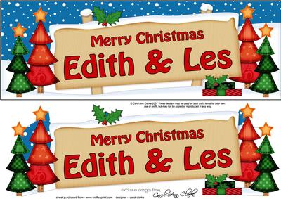 Xmas Edith & Les Trees Signpost Large Dl Easicut Decoupage