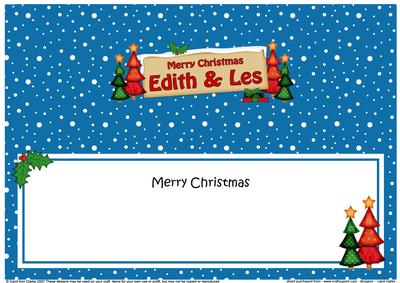 Xmas Edith & Les Trees Signpost Large Dl Matching Insert