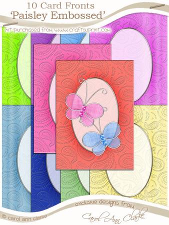 'paisley Embossed' Festive Card Fronts Kit