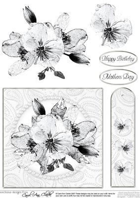 Posy & Pearls Quick Card with Decoupage