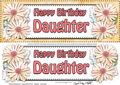 Large Dl Birthday Daughter Daisies Floral 3D Decoupage