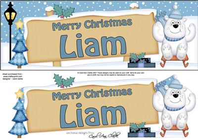 Xmas Liam Polar Bear Signpost Large Dl Easicut Decoupage