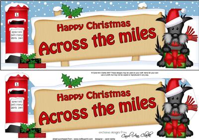 Xmas Across the Miles Dog Signpost Lge Dl Easicut Decoupage