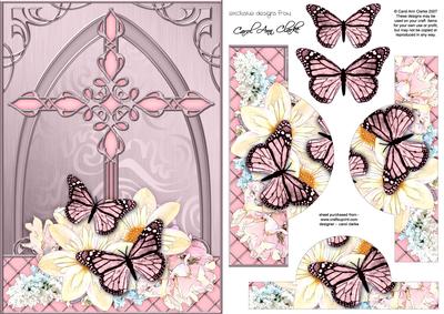 Fancy Cross Blooms & Butterfly Pyramid & Decoupage